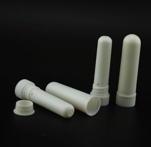 1000 set / lote Inhalador nasal en blanco Palos Botellas de embalaje, Inhaladores nasales de aroma en blanco de plástico para aceite esencial de bricolaje SN6169