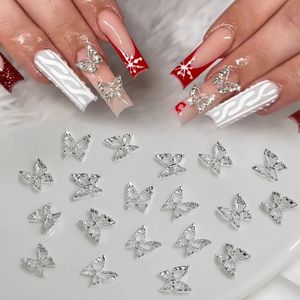 100502010PCS ALLOYRESIN Butterfly Nail Art Charms 3D Gold Silver Butterflies Jewelry Retro Nails Design Supplies 240425