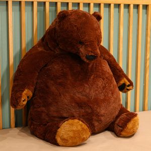 Peluche de oso marrón enorme de 100CM, animales de peluche, oso de peluche, muñeco cómodo para dormir para niños, regalo, oso blanco grande y negro, peluche