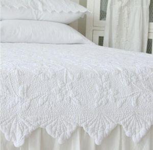 100 algodón estilo europeo color sólido tamaño queen king blanco rosa gris bordado patchwork colcha colcha 6291490