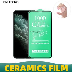 100D Anti Cassé Pleine Colle Protecteur D'écran 9H Nano Céramique Revêtement Céramique film pour Tecno Spark 3 4 5PRO 6 6GO 7 POVA POP4 PRO