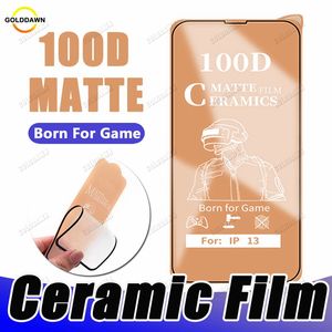 Film de protection d'écran en céramique transparent mat 100D pour iPhone 14 13 12 Mini 11 Pro Xs Max XR X 8 7 6 6S Plus