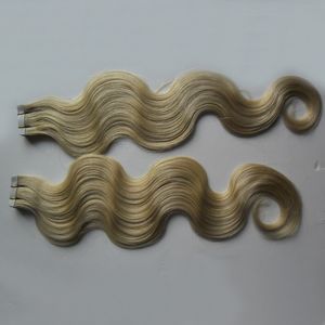 100g Tape Adhesive Skin Weft Hair (40pcs) Tape in human hair extensions Body Wave unprocessed virgin brazilian hair