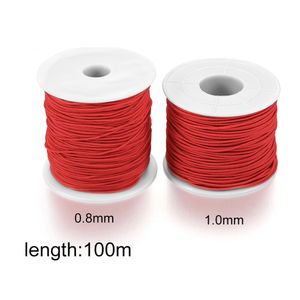 100m 0,8 / 1 mm de cordon élastique Per perle du fil d'écran de macrame Cordon Cordon Perle de corde pour le collier de bracelet bricolage bijoux de fabrication