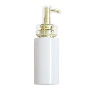 100ml Golden pump PET cuerpo blanco leche limpiador champú gel de ducha botella de embalaje cosmético