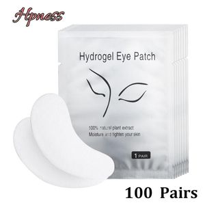 100 paires/paquet de tampons de soin des yeux autocollants hydratants pour les yeux enveloppent des patchs non tissés sous les tampons de Gel de cils patchs votre étiquette