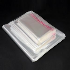 100 unds/pack pegatinas OPP autoadhesivas de plástico transparente para embalaje de joyas bolsas de regalo