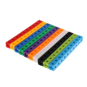 100Pcs 10 colors Multilink Linking Counting Cubes Snap Blocks Teaching Math Manipulative Kids Early Education Toy LJ200907