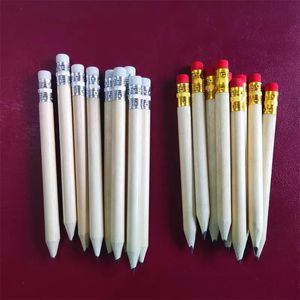 100 pièces 10 cm crayons en bois courts avec gommes crayons Kawaii pour l'écriture fournitures scolaires papeterie mini crayons pour enfants dessin 240118