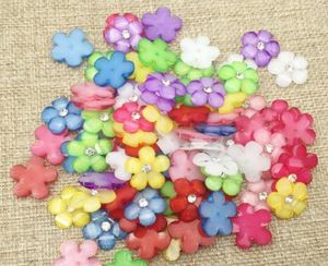 100 pièces de perles de fleur en résine strass de 15mm, bouton à dos plat pour Scrapbooking, artisanat bricolage pince à cheveux, accessoires 1703837