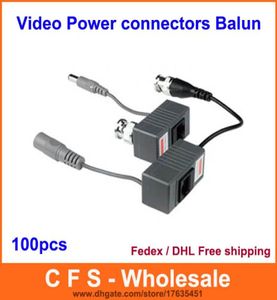 100pcs 1ch CCTV Video Potencia RJ45 Conectores Video Balun para CCTV Camera DVR DHL 7016799