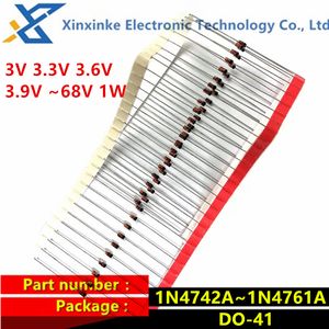 100pcs 1W Diode Zener DO-41 1N4727A 4732 4733 4740 4744 4748 4749 3V ~ 68V 3,3V 5.1V 9.1V 10V 12V 15V 18V 20V 24V 33V 36V 39V 43V