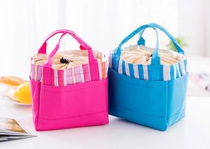 100pcsn sacs isothémiques Min rayures cordon glace Packs nourriture thermique pique-nique sac à déjeuner pour sac à main 4 couleurs 21.5*13.5*20 cm