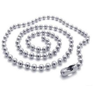 100 pièces 24mm 50cm 60cm 70cm ton argent perles boule collier de perles chaîne 6038017