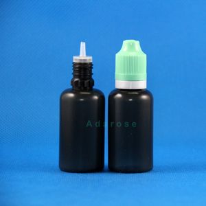 Botella cuentagotas de plástico de opacidad de COLOR negro de 30 ML, 100 Uds. Con tapas de seguridad para niños seguras contra ladrones de doble prueba, botellas exprimibles