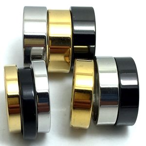 100 pièces 4 6 8mm bande plaine plat mode acier inoxydable anneaux de mariage hommes femmes anneaux classiques gros bijoux Lots