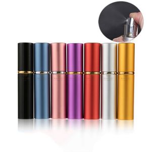 100pcs 5ML 10ML Empty Travel Bottle Metal Aluminum Spray Portable Perfume Bottle Refillable Cosmetic Atomizer Containers new
