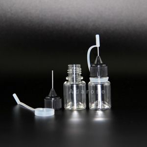 Flacon compte-gouttes en plastique PET de 5ML, 100 pièces, pointe d'aiguille en métal, bouchon d'aiguille, flacons compte-gouttes à vapeur compressible, attirail de laboratoire