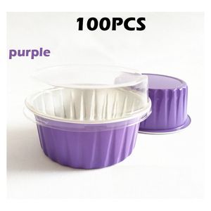 100pcs 5 oz 125 ml moules à gâteaux jetables doublures de muffins tasses avec couvercles papier d'aluminium Cupcake tasses de cuisson F jllgLj