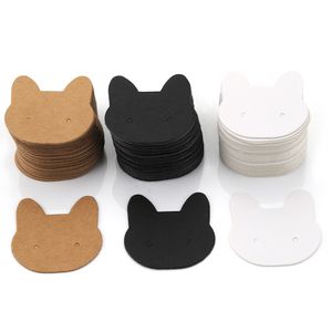 100pcs Cat Card for Earrings Ear Studs Jewelry Display Cardboards Price Tags Earrings Necklace DIY Accessories 3.5x3.5cm