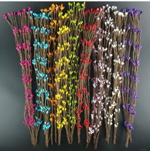100pcs bon marché de Branches Bud fleurs artificielles fil de fer pour le mariage Décoration bricolage scrapbooking décoratif Couronne Faux Fleurs