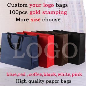 100 Uds bolsas de compras personalizadas bolsas de papel gruesas de alta calidad para bolsa de joyería 240322