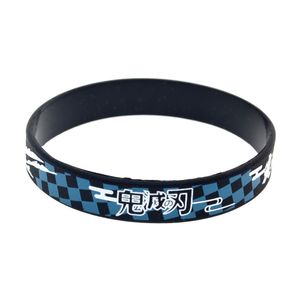 100pcs démon slayer kimetsu no yaiba silicone bracelet imprimé logo adulte taille 3 couleurs pour les fans de chatoon