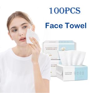 100 Uds. Toalla desechable para la cara 100% toallitas de maquillaje de algodón tejido suave limpieza Facial húmedo y seco de alta calidad reutilizable perla de algodón