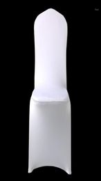 100pcs El White Lycra Spandex Chair Cover Wedding Party Banquet Office Dining Office Stretch Polyester Covers9344478