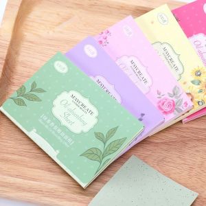 100pcs Fasial Absorbant Paper Face Wipes Matcha Anti-Grease Paper Huile Feuilles d'absorption