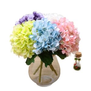 100pcs Hydrangea avec feuilles Hydrange Belle Fleur de mariage Floral Noël Événement de Noël Table Decoration en gros