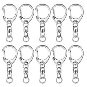 100 pièces porte-clés porte-clés d-snap crochet fendu porte-clés pièces anneau matériel avec saut ouvert et connecteur de 8mm