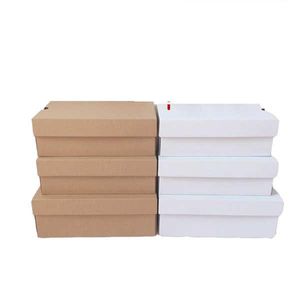 100 unids/lote 10 tamaños cajas de papel Kraft blanco caja de embalaje de cartón blanco caja de zapatos artesanía fiesta