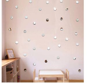 100 unids/lote 2cm 3D Diy acrílico espejo pegatinas de pared corazón/forma redonda pegatina efecto mosaico sala de estar decoración del hogar 7Z