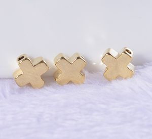100pcs/lot Cross Bead Gold plated spacer Beads Jewerly Accessories for Jewelry Making 6mm
