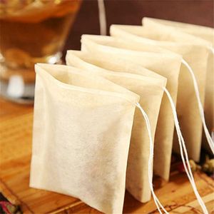 100 unids/lote bolsa de filtro de té herramientas de café infusor vacío de papel sin blanquear desechable para hojas sueltas 6x8cm