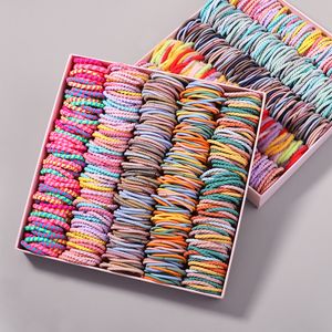 100Pcs/lot Hair Bands Girls Candy Color Elastic Rubber Band Hair Bands Child Baby Headband Scrunchie Kids Hair Accessories