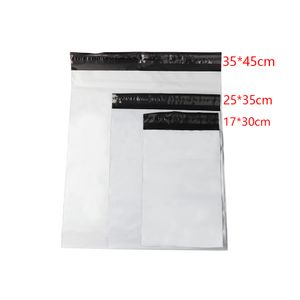 100 Uds. Bolsas de mensajería adhesivas autosellantes blancas bolsas de correo de plástico polivinílicas para envío Postal bolsas de correo 4,7 Mil