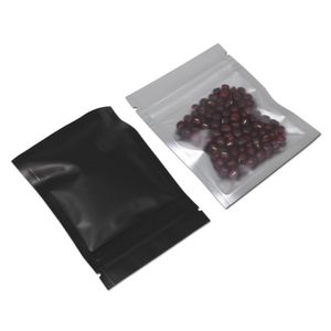 100pcs / Lot Zip Lock Sacs en plastique pour l'emballage de poudre de café alimentaire Mylar Aluminium Foil Front Clear Zipper Réutilisable Pochettes d'échantillons 201021