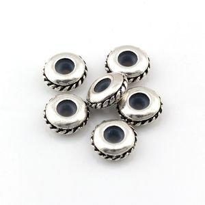 100 Uds. Cuentas espaciadoras de goma con tapón brillante a granel de aleación para fabricación de joyería, pulsera, collar, accesorios DIY, D-57 de 12,5mm