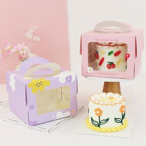 100 pièces Mini 4 pouces gâteau papier boîte poignée fête d'anniversaire fournitures de mariage décoration à la main cadeau poupée Pack