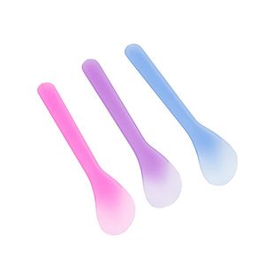 100 piezas de espátula cosmética cucharas desechables curvas curvas 13 cm maquillaje de plástico con máscara crema crema crema crema para el ojo kits de herramienta de belleza de maquillaje