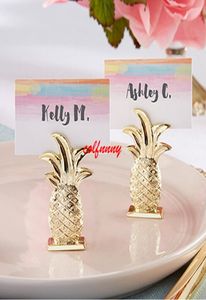 100 pièces Mini or ananas Table Place porte-carte nom numéro Menu Stand pour faveur de mariage fête événement fête décoration F0514027821432