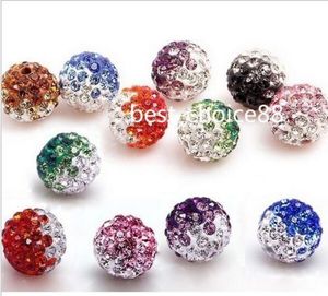 100 Uds bola de discoteca mixta pavé CZ cuentas espaciadoras de cristal aptas para pulsera fabricación de joyas 8-12mm