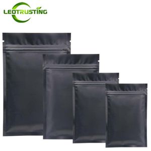 100pcs Mysterious Matte Black Aluminium Foil Zip Lock Bag Rescellable Herbal Powder Coffee Buttery Seeds Tea Heat Sealing Pouches 21255D