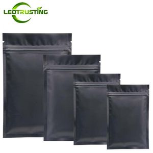 100pcs Mysterious Matte Black Aluminium Foil Zip Lock Bag Rescellable Herbal Powder Coffee Buttery Seeds Tea Heat Sealing Pouches 21233M