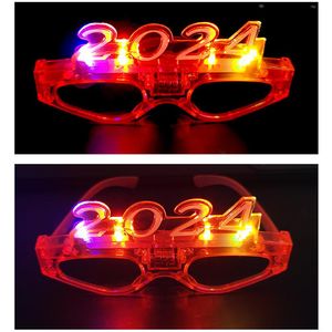 100pcs Party Decor LED Light up 2024 Lunettes Glowing Clignotant Lunettes Rave Glow Shutter Shades Lunettes pour Nouvel An Enfants Adultes Tailles jouet