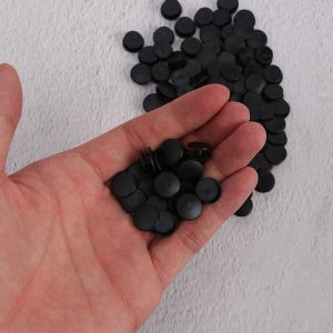 100pcs Boutons en plastique ornements noirs pour chaussures de bricolage charm