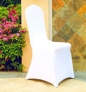 100 pièces populaire pas cher célébration de mariage cérémonie chaise couvre blanc élastique fête chaise couverture Banquet salle à manger tissu NEW8333706