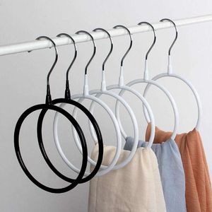 100 pièces support de rangement métal soie écharpe cintre anneau rond organisateur toroïdal cercle vêtement ceinture cravate serviette vêtements étagère support